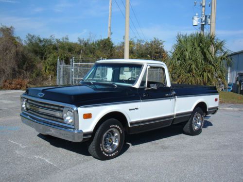 1970 chevrolet custom/10 pickup short bed 383 stroker,auto,black/white must see!