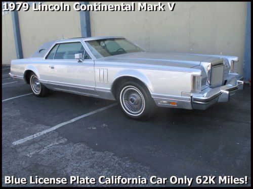 Rare classic 1979 lincoln continental mark v! blue plate ca.. car only 62k miles