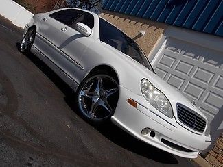 2001 mercedes-benz s500 white loaded full body kit 20&#034; rims navi heated seats