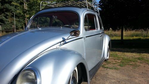 1955 VW Volkswagon Bug Oval Window Sun roof three fold ragtop, image 4