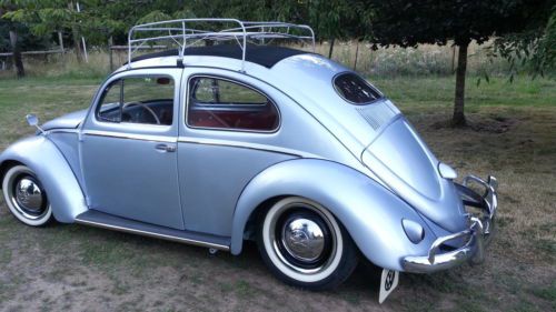 1955 VW Volkswagon Bug Oval Window Sun roof three fold ragtop, image 5