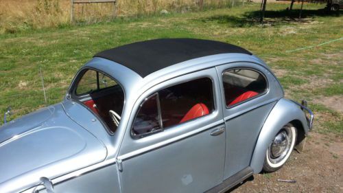 1955 VW Volkswagon Bug Oval Window Sun roof three fold ragtop, image 17