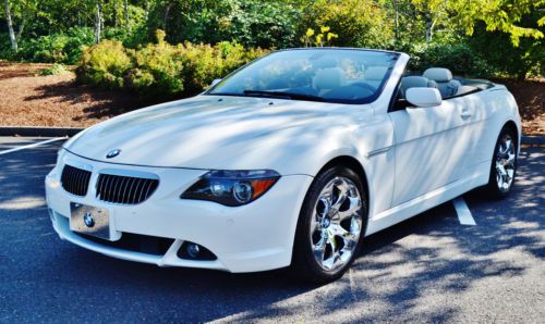 Bmw 645ci white convertible low miles top of the line clean title low reserve