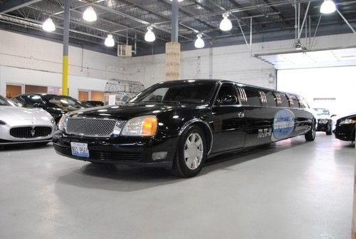 2000 cadillac deville stretch limo black on black wow
