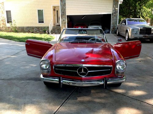 1965 mercedes 230sl pagoda w113 pagode red on black with white hardtop &amp; black s