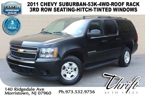 2011 chevy suburban-53k-4wd-3rd row seating-hitch-tinted windows-roof rack