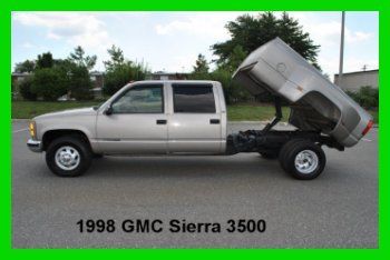 1998 gmc sierra 3500 slt crew cab dump truck no reserve