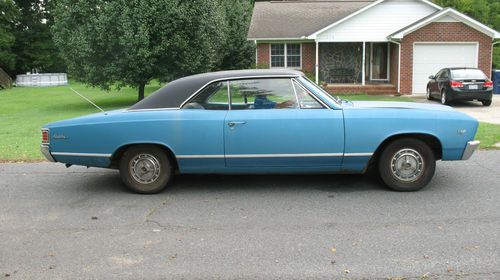 1967 chevelle malibu two door hard top marina blue