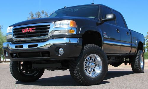 No reserve 2004 gmc sierra 2500 duramax diesel crew shorty 4x4 lifted low miles
