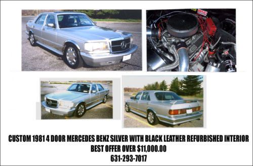 The &#034;chebenz&#034; - custom 1981 4 door mercedes benz silver  black leather interior