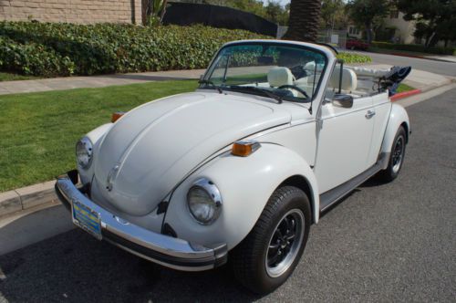 1978 vw beetle convertible with 60k original miles-white with a powder blue top!