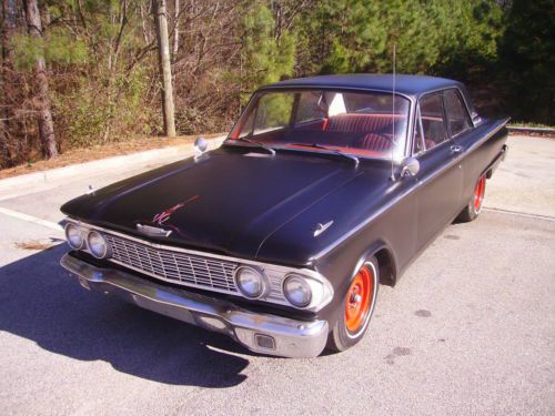 1962 ford fairlane 2 door 6 cylinder 3 speed new flat black paint no reserve