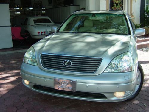 2002 lexus ls430 ultra premium luxury sedan from florida! silver/cream leather!