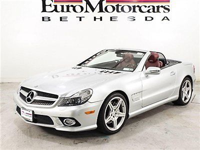 Pano roof red leather iridium silver convertible 11 sl500 navigation amg wheels