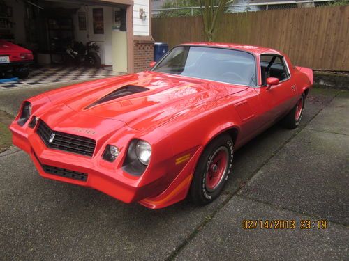 1979 chevy camaro z28  oem original factory 4spd red only 12,444 original miles
