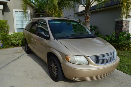 2001 GOLD CHRYSLER TOWN & COUNTRY MINIVAN - LEATHER BUCKET SEATS, CHROME WHEELS, image 1