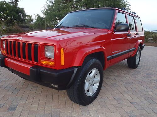 2000 4x4 xj, 2 owner florida, maintained, no rust, flame red, wow!!