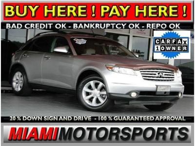 We finance '04 infiniti suv 1 owner clean carfax low miles sunroof leather