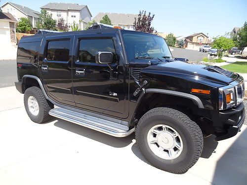 2003 hummer h2 luxury edition black 4x4 suv one owner carfax heated leather bose