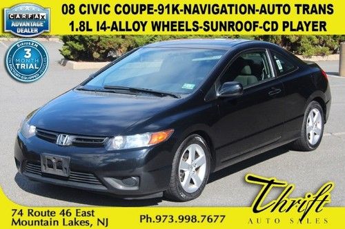 08 civic coupe-91k-navigation-auto trans-1.8l i4-alloy wheels-sunroof-cd player