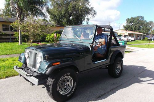 1982 jeep cj7 base sport utility 2-door 4.2l green with medal tub florida
