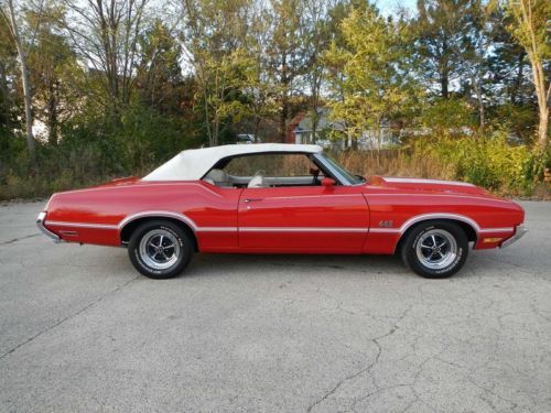 1972 oldsmobile 442 w-29 convertible red on white w30 style stripes cutlass 350