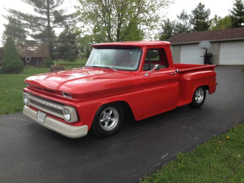 1966 chevrolet hot rod pickup truck, super nice torch red short bed truck