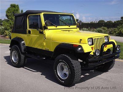 87 yj cold a/c clean carfax auto kc 4.2l lights rims 4x4 lifted jeep wrangler