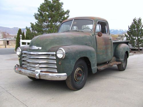 1951 chevy 3100 5-window barn find pickup truck all original, w/ engine, rat rod