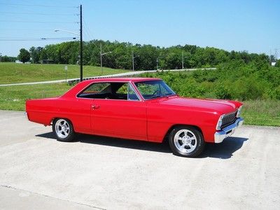 1966 chevy ii nova!! red/black!! 327/4-speed!! rust free!! super nice!!