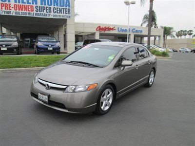 2008 honda civic ex-l sedan-galaxy gray metallic leather,heated seats,sunroof,cd