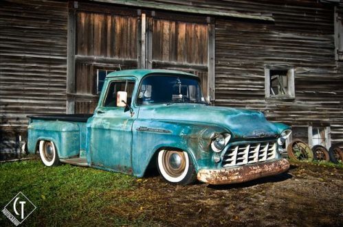 Rat rod pickup truck .. 1956 chevy .. patina w/modern powertrain .. no reserve