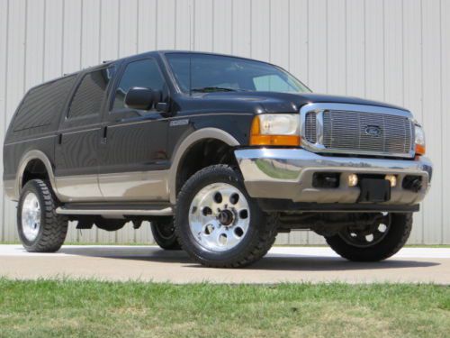01 excursion limited (7.3) powerstroke 4x4 lift pro-comp tv dvd 2-owners 3rdr tx
