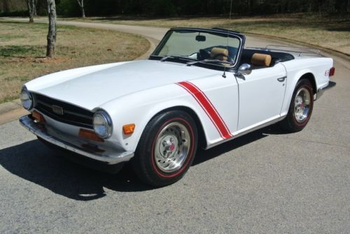 1973 triumph tr6 white red stripes luggage rack exceptional 4-speed anza dual