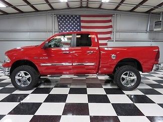 Red quad cab 5&#034; lift warranty financing low miles chrome 20s 35&#034; new tires clean