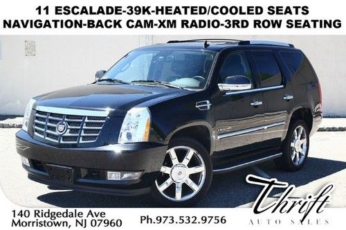 11 escalade-39k-heated/cooled seats-navigation-back cam-xm radio-3rd row seating