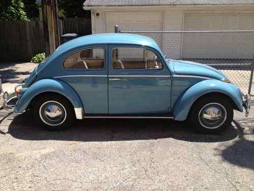 1963 light blue vw beetle garaged volkswagon classic bug almost no rust beauty!