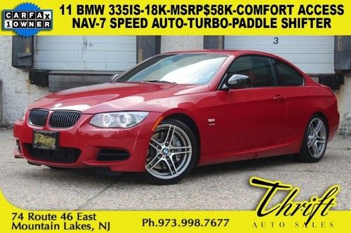 2011 bmw 335is-18k-msrp$58k-nav-comfort access-7 speed auto-turbo-paddle shifter