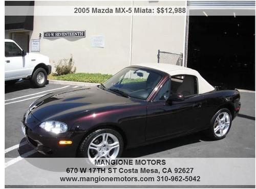 2005 mazda miata mx5 ls convertible one owner clean carfax only 55,367 miles