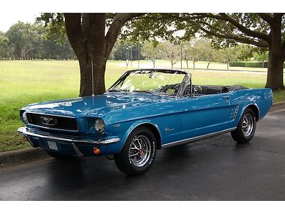 1966 ford mustang convertible 81k miles 289 auto fully restored pony trumpets ps