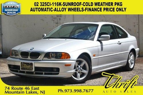 02 325ci-116k-sunroof-cold weather pkg-automatic-alloy wheels-finance price only