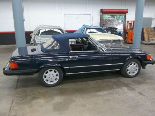 1987 560 sl dark blue convertible hard top burgundy interior nice color combo