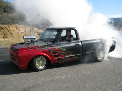 1968 chevy shortwide, blower, matte black w/red flames