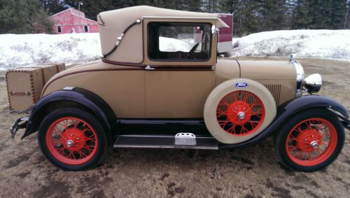 *beautiful* 1929 ford model a deluxe sport coupe rumble seat ground up restored