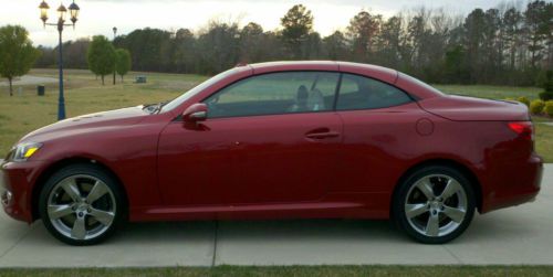 Convertible sports coupe lexus is 350 c matador red fully loaded navigation cert