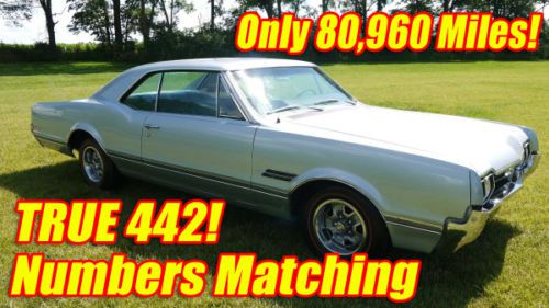 1966 oldsmobile cutlass 442 holiday coupe only 80,960 miles numbers matching v8