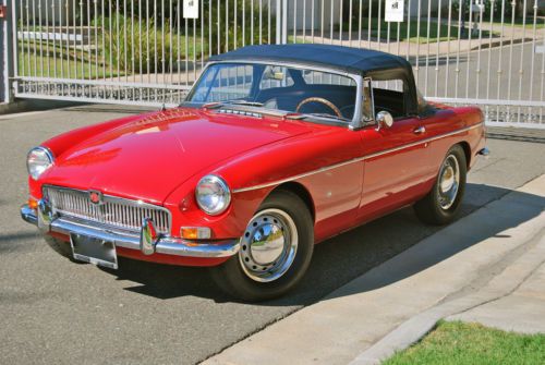 1965 mgb, rust-free one california family owned, black plate, leather, restored!