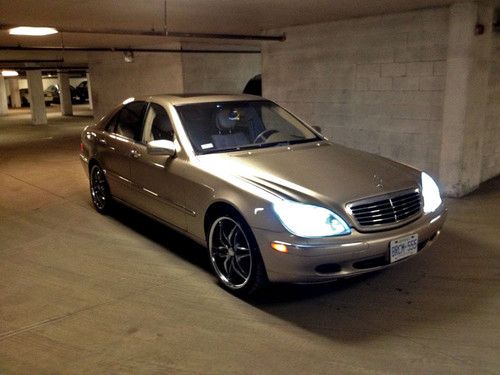 Mercedes, benz, sclass, 20 inch rims, beige, 2001, 4 door, great shape