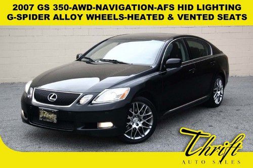 2007 gs 350-awd-navigation-g-spider alloy wheels-heated &amp; vented seats-afs hid