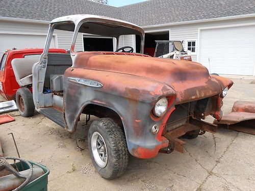 57 chevy pickup truck big window project, lots of new and used parts inculded